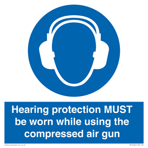 Hearing protection MUST be worn while using the compressed air gun